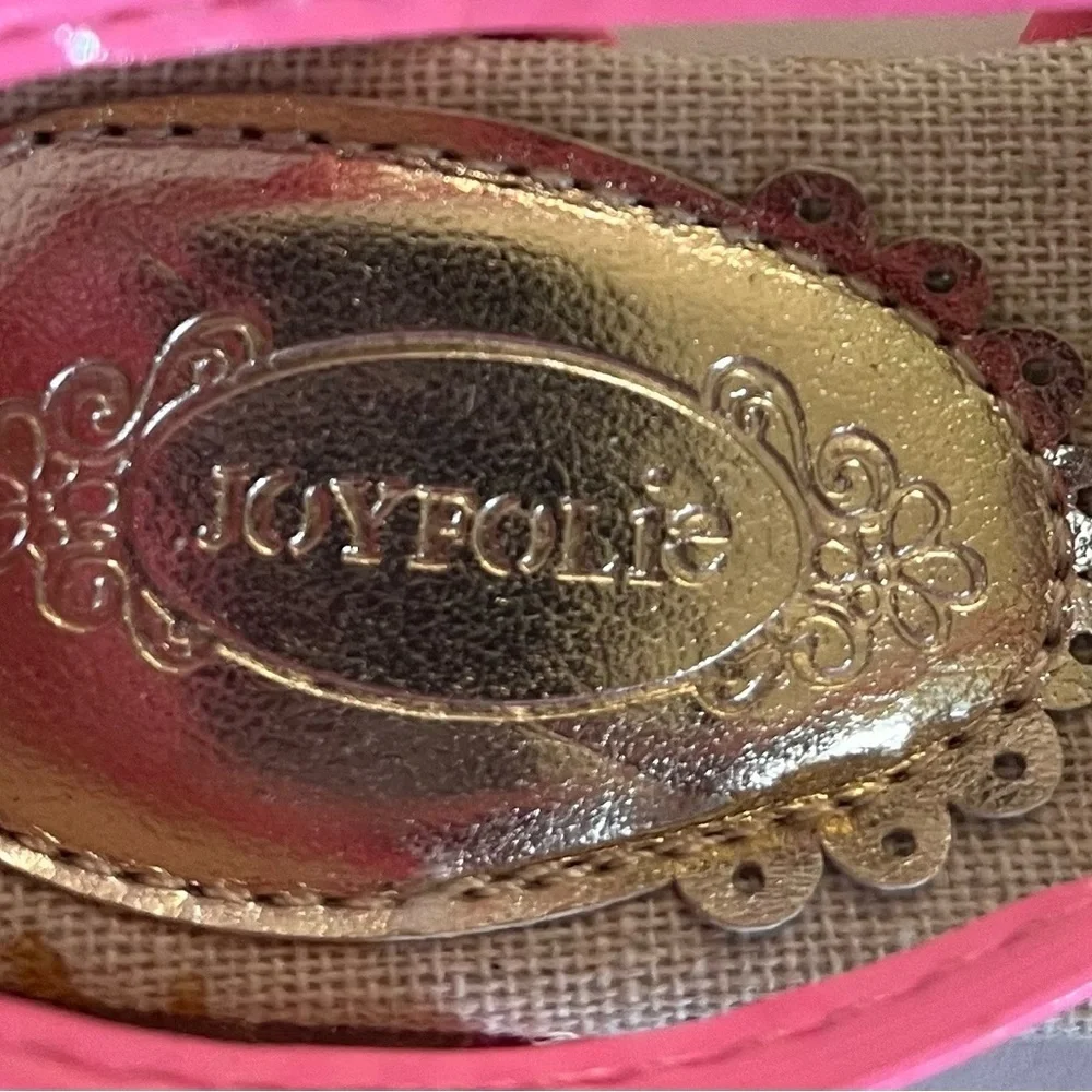Never worn Joyfolie kaila neon dot peep toe dress shoes baby girl Sz 4